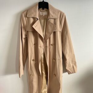 Micheal Kors Elegant Tan Double-Breasted Women's Trench Coat